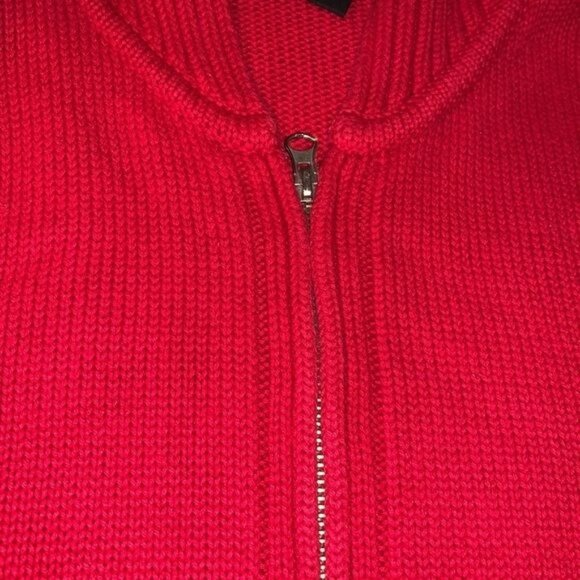 Jeanne Pierre Red Hooded Zip-Up Sweater X-Large 100% Cotton - Picture 4 of 11
